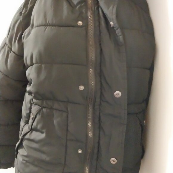 DKNY Unisex Petite Puff Coat With Hood Black M - Picture 5 of 6